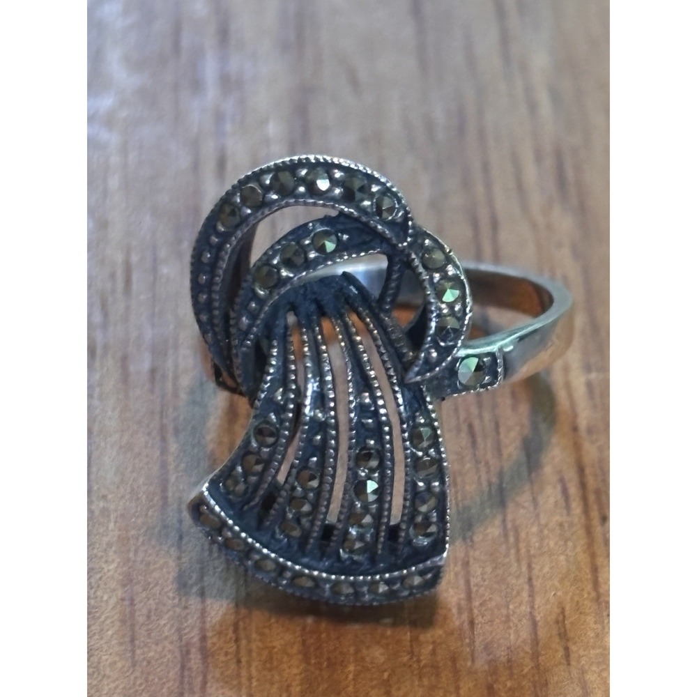 Judith Jack Sterling Silver And Marcasite Waterfall Ring Size 7